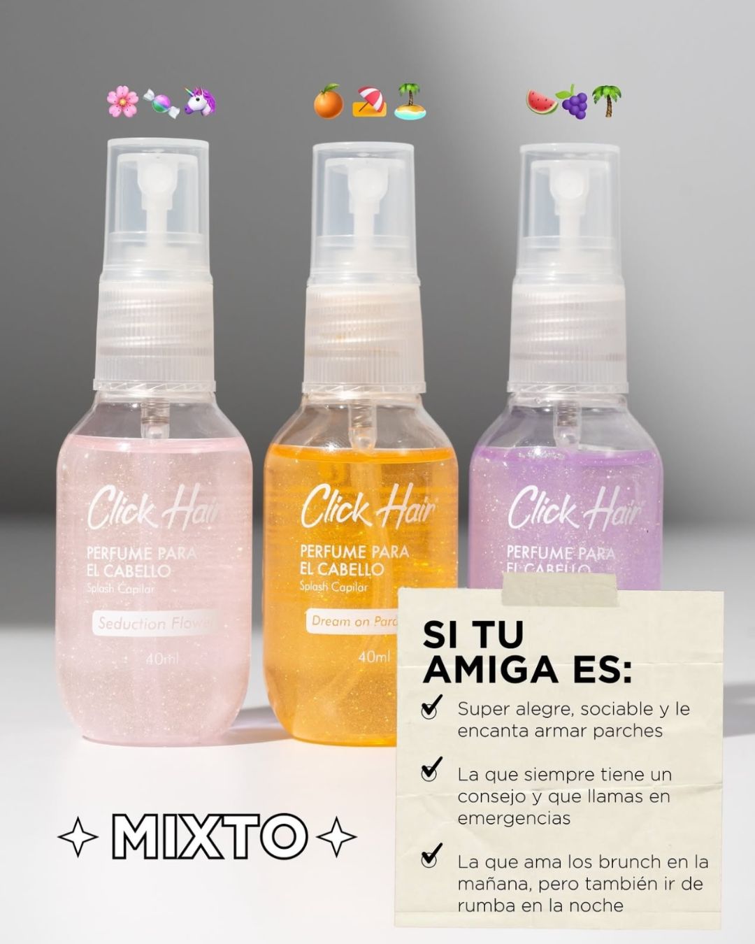 Kit viajero cítrico 40ml Click hair