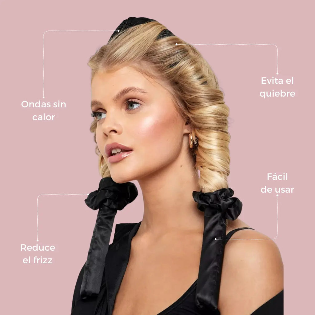 Kit Ondas Sin Calor Satín Tubo Rizador