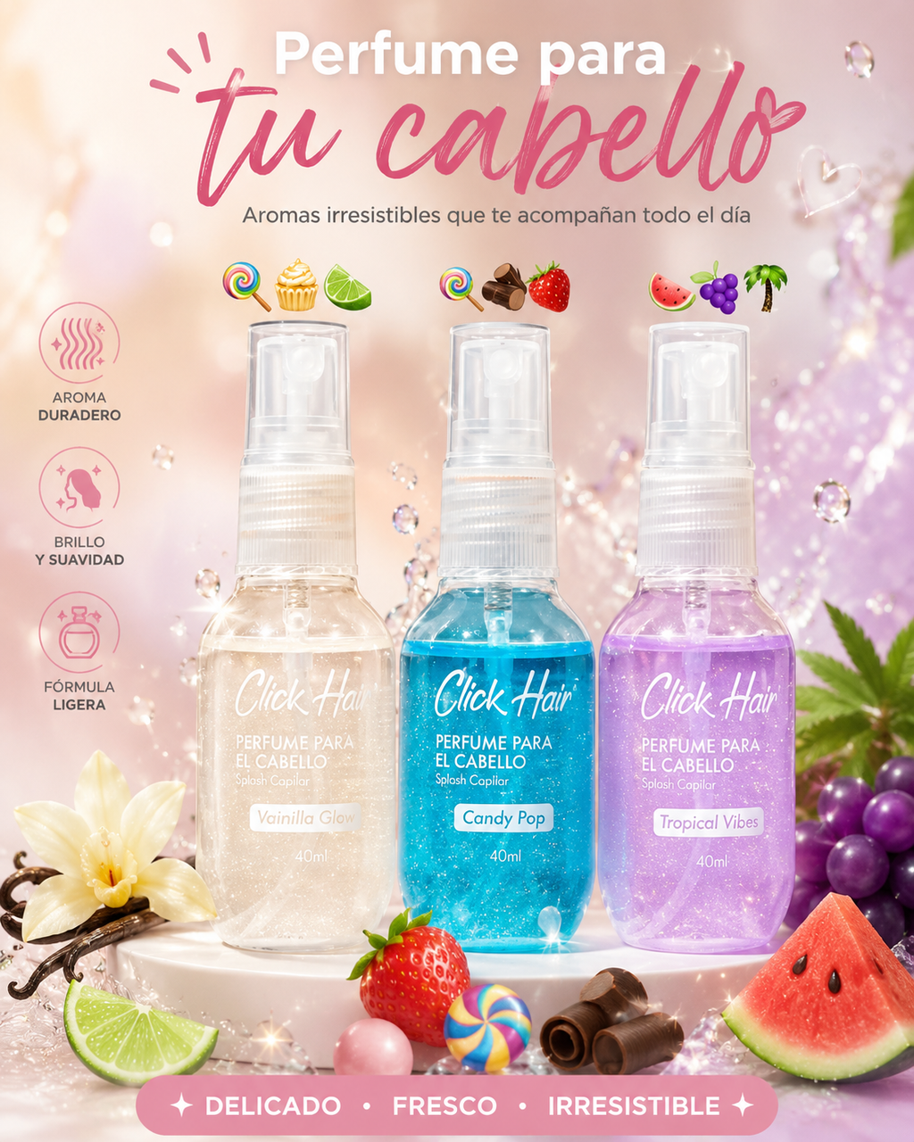 Kit viajero dulce mini 40ml Click hair