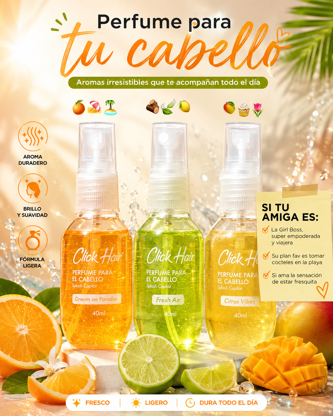 Kit viajero citrico mini 40ml Click hair