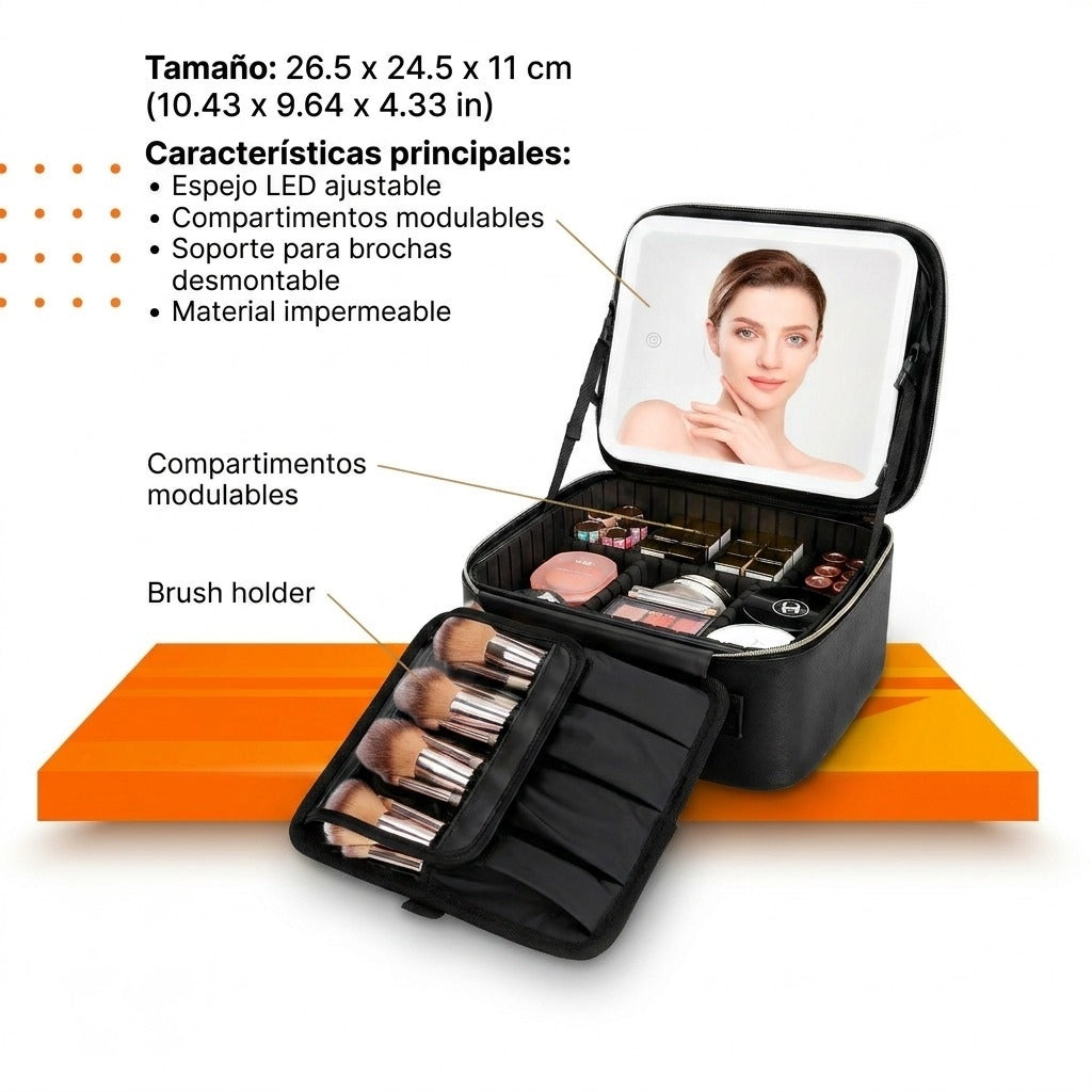 ORGANIZADOR DE MAQUILLAJE CON ESPEJO